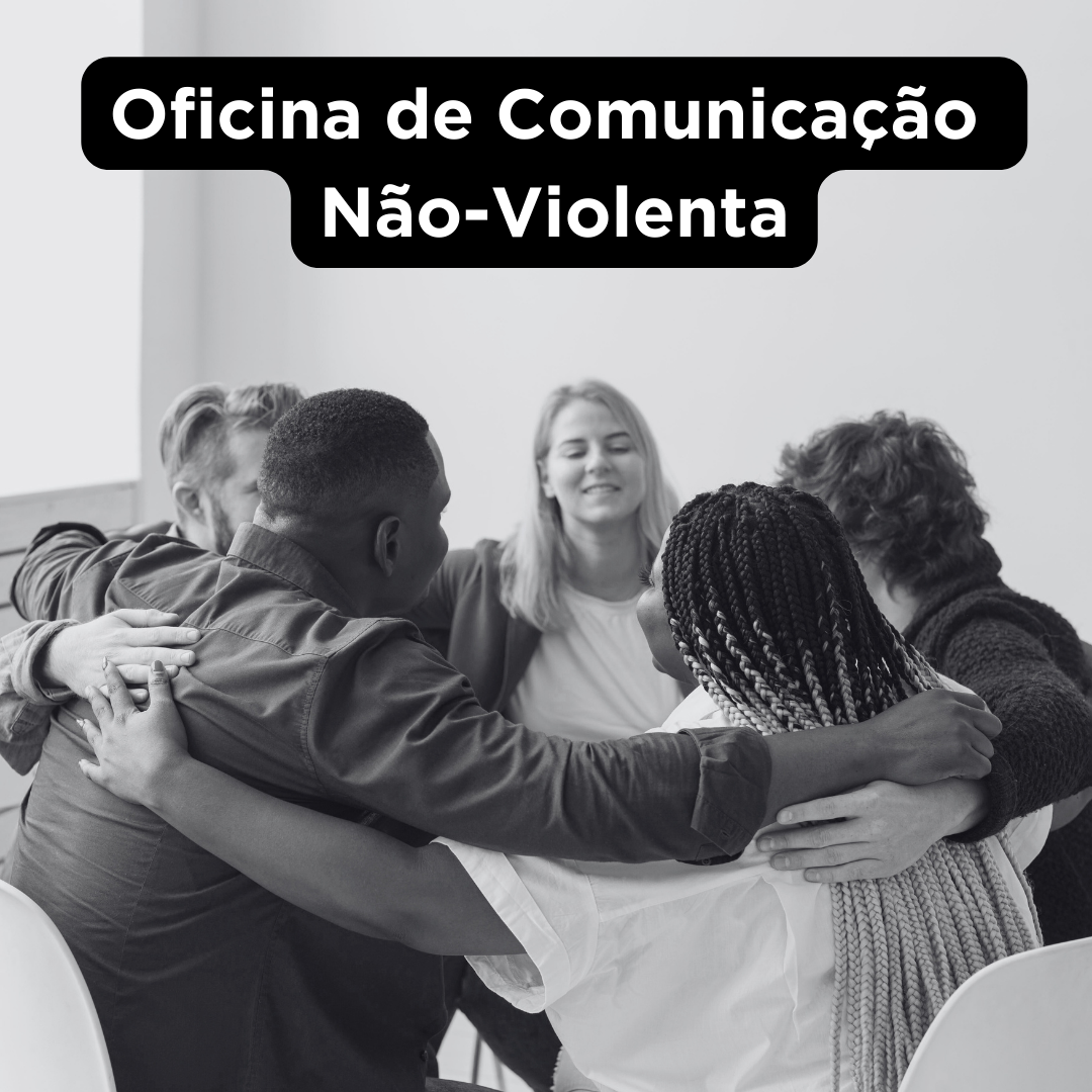 arte de comunicação não-violenta. Uma roda de pessoas se abraçando