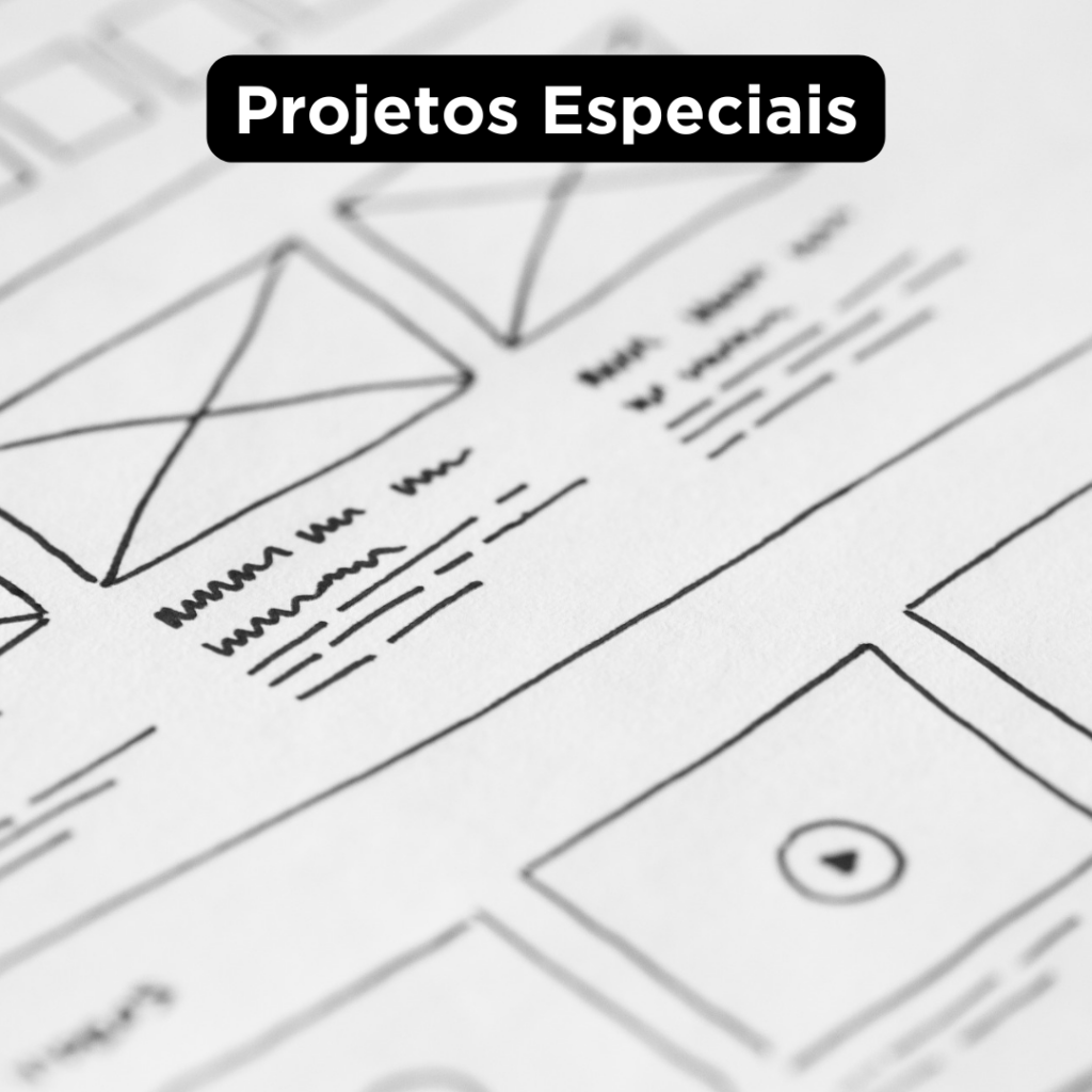 ilustração em preto e branco de um layout de tela de website desenhada no papel